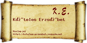Köteles Erzsébet névjegykártya