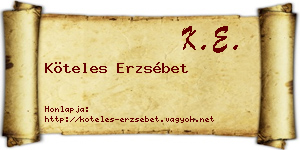 Köteles Erzsébet névjegykártya